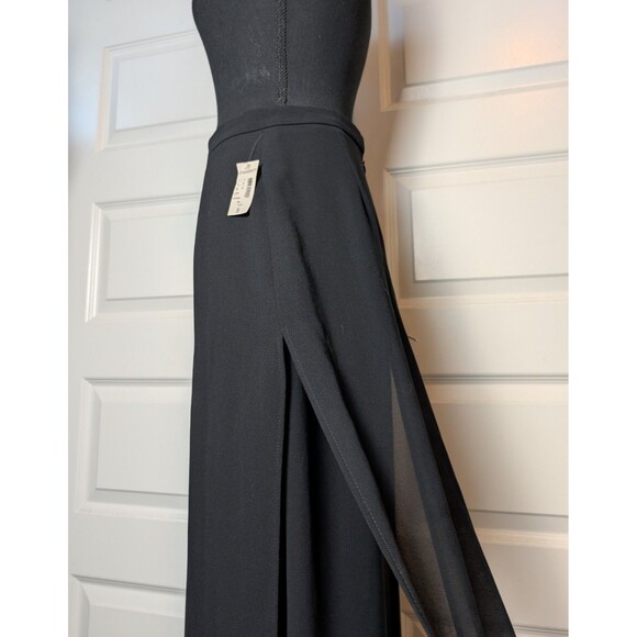 Vintage NWT Dress Barn Size 8 Pants Wide Leg  Black Chiffon Flowy Layered  USA - Picture 5 of 11